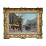 A Marshall - City Street Scene - signed lower right, oil on canvas, framed, 44 by 31cm (17.5 by 12.