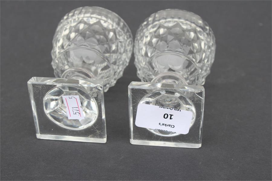 A pair of 19th century Irish cut glass bonbon dishes and covers, 17cm (6.75Ins) high. Condition - Image 3 of 3