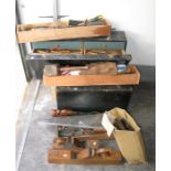 A large quantity of early 20th century and later carpenters wood working tools and tool boxes.