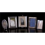 Three small silver picture frames together with two silver plated picture frames (5).