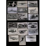 A collection of eighteen WWII Military aircraft photographic postcards (18).