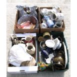 A quantity of Victorian ceramics including jugs, vases and other items (four boxes).