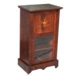 A Victorian rosewood inlaid music cabinet, 52cm (20.5ins) wide.
