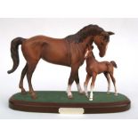 A Royal Doulton group of a horse and foal, entitled 'First Born', model number Da 182.