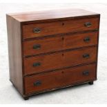 An early 19th century mahogany chest of four long graduated drawers, 98cm (38.5ins) wide.
