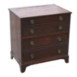 A 19th century mahogany commode chest, the four long drawers converted to two cupboards, standing on