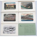 A folio containing five Japanese Hiroshige prints, each 34 by 22cm (13.2 by 8.5ins) (5).