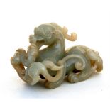 A Chinese carved jade Chilong, 9cm (3.5ins) long.