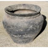 A large lead planter, 41cm (16ins) diameter. Condition Report Weathered and very heavy!