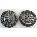 Two WWI silver War badges for Services Rendered, numbered to the reverse '149065' and '128273'.