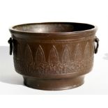 A Chinese bronze two-handled rice bowl, 27cm (10.5ins) diameter.