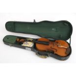 A cased Skylark violin, 52cm (20.5ins) long.