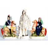 A Staffordshire figure depicting William Wallace, 42cm (16.5ins) high; together with two