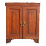 A late 19th century wall cupboard with two panelled doors enclosing a sectioned interior, 71cm (