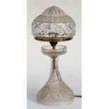 A large cut glass table lamp, 41cm (16ins) high.