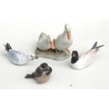 A Royal Copenhagen model of two ducks, 14cm (5.5ins) high; a Royal Copenhagen model of a seagull and