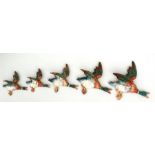 A set of five Beswick graduated duck wall plaques. Condition Report Glued repair to the neck of