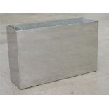 A modern design polished steel rectangular console or coffee table, 130cm (51ins) wide (one of a