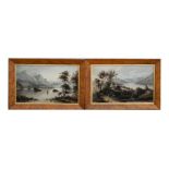 Burrows (Victorian School) a pair of landscapes, signed and dated 1895 and mounted in maple