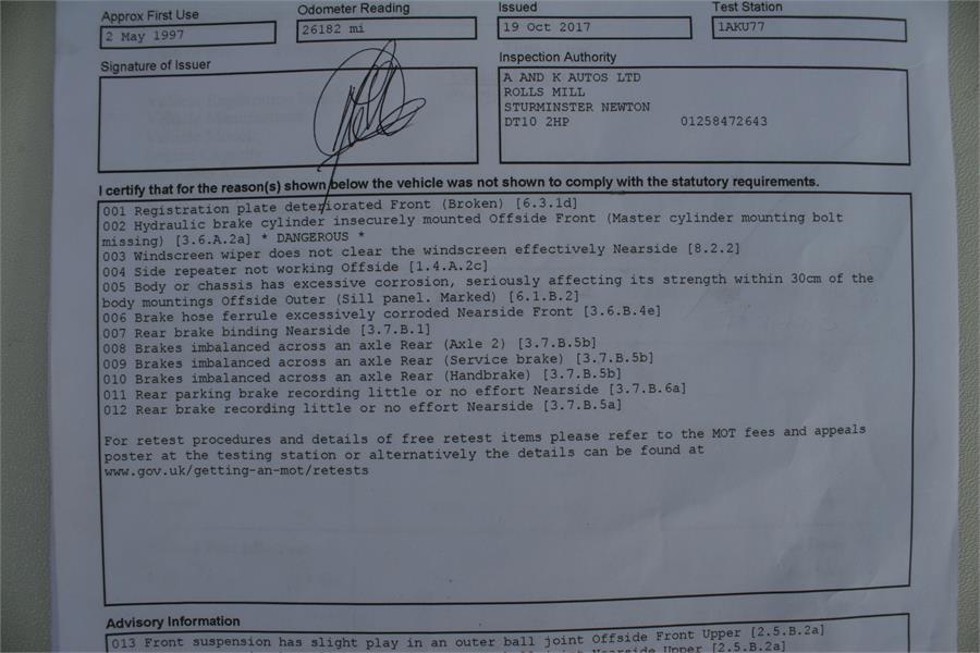 A 1997 Rover Mini 1.3i, registration P577 BRU, blue, one owner from new, 26182 mileage, fitted - Image 13 of 19