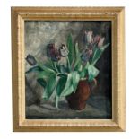 Harold Clayton (1896-1979) - Still Life of Tulips in a Jug - signed lower left, oil on canvas,