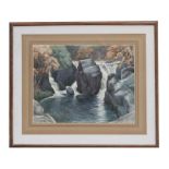 E A Sallis Benney RBA (1894-1966) - Betws-y-coed (The swallow falls) - signed lower right corner and