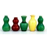 A group of five Chinese monochrome miniature vases, the largest 4.5cm (1.75ins) high (5).