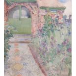 MARY MCROSSAN, RBA, NEAC (1865-1934) - Garden at Port St Mary, Isle of Man - signed lower right,