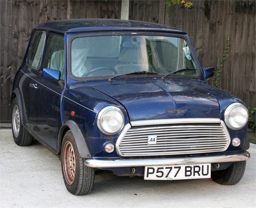 A 1997 Rover Mini 1.3i, registration P577 BRU, blue, one owner from new, 26182 mileage, fitted