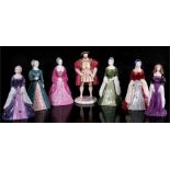 A group of seven Coalport figures, Henry VIII and his six wives, limited edition of 450 sets.