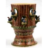A Folk Art glazed pottery dovecote jar, 28cms (11ins) high.