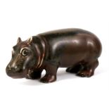 A mid 20th century Gunnar Nylund for Rorstrand Swedish pottery figure in the form of a hippopotamus,