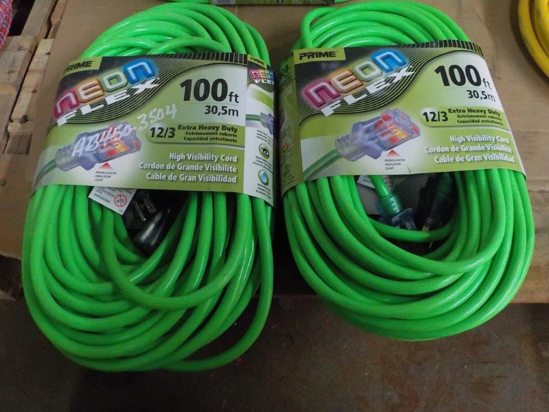 (N) extensions -100' NEON FLEX - extension cords