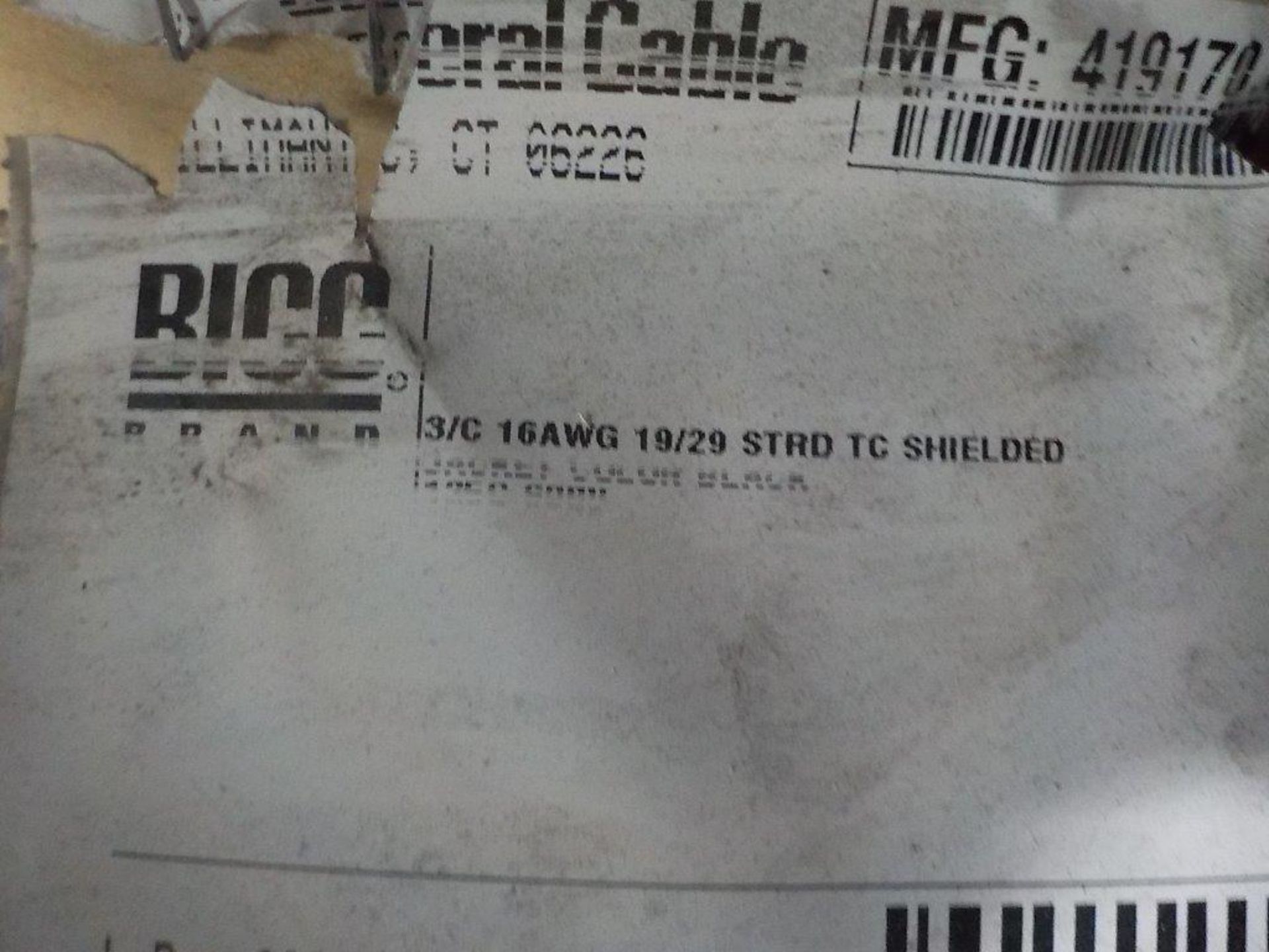 lot: wire / fils: # 3/C, 16 AWG, shielded, (5,120') - Image 2 of 3