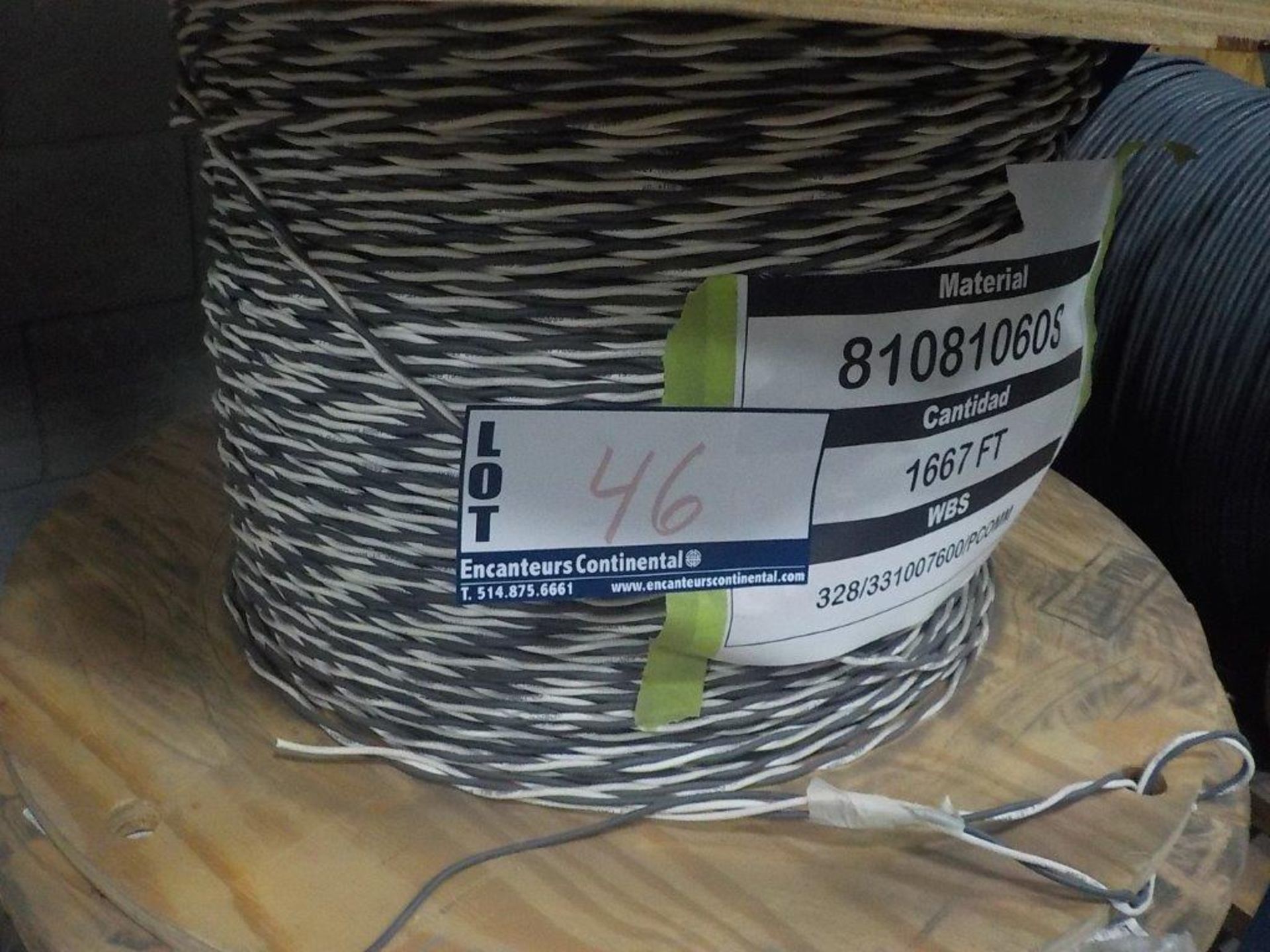 lot: wire / fils: # 12 AWG, 1 pr, 600V, (1,667')