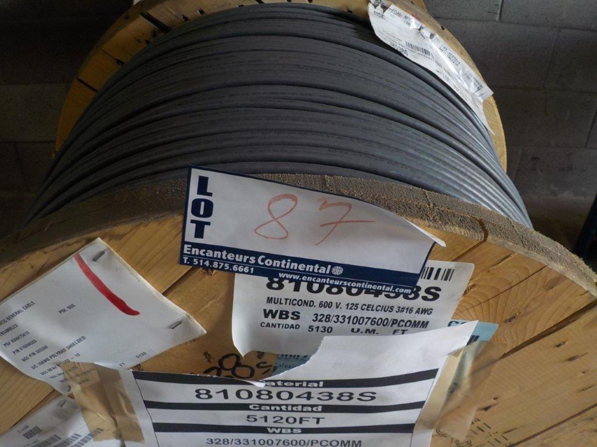 lot: wire / fils: # 3/C, 16 AWG, shielded, (5,120') - Image 3 of 3