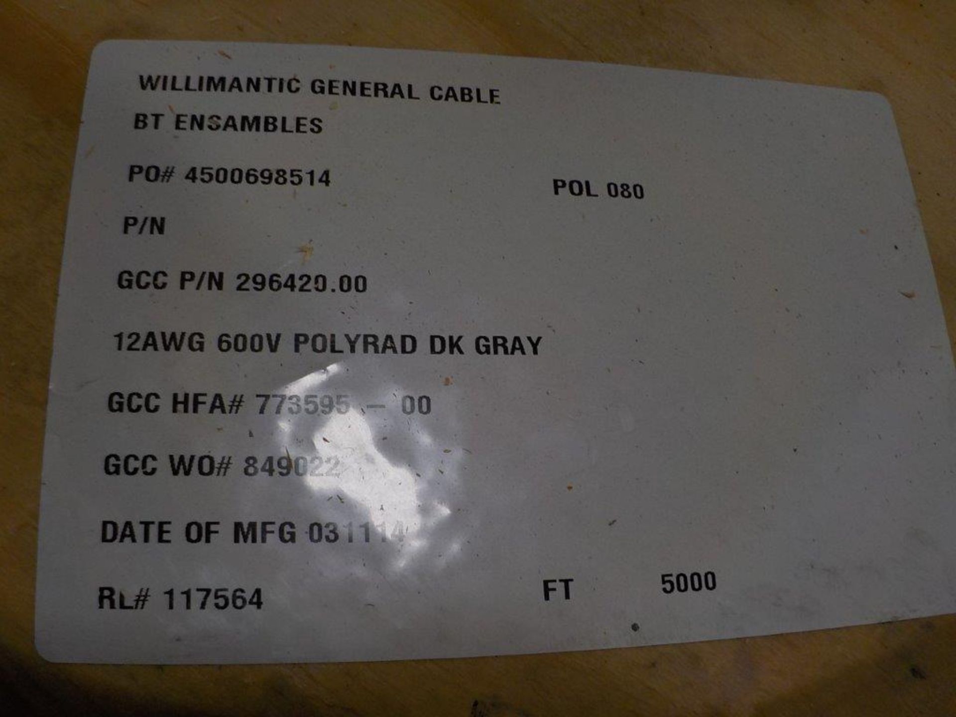 lot: wire / fils: # 12 AWG, 600V (5,000 ') - Image 2 of 2