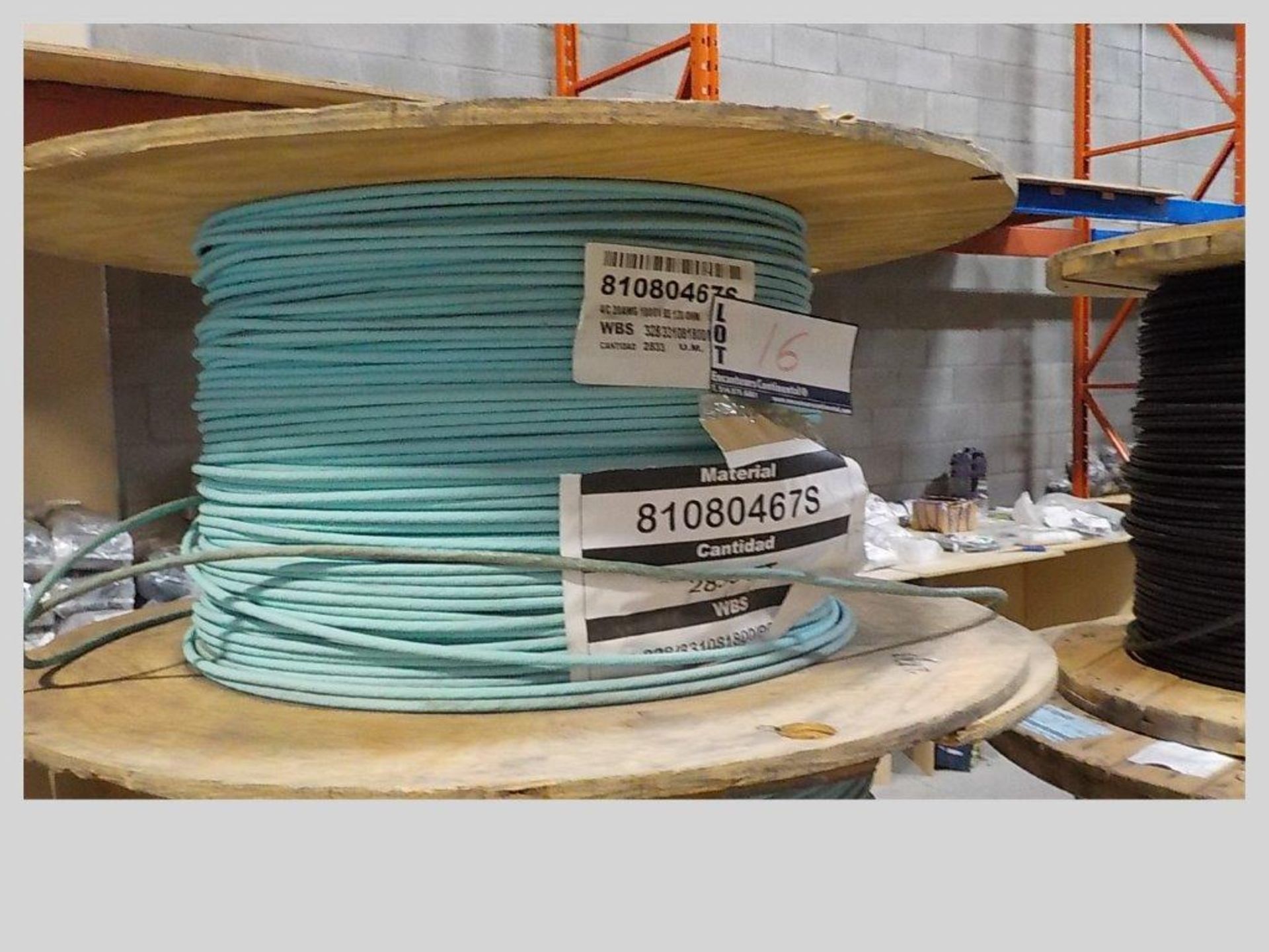 lot: wire / fils: # 4/C, 20 AWG, 1000V, BS, 120 ohm (2,833')