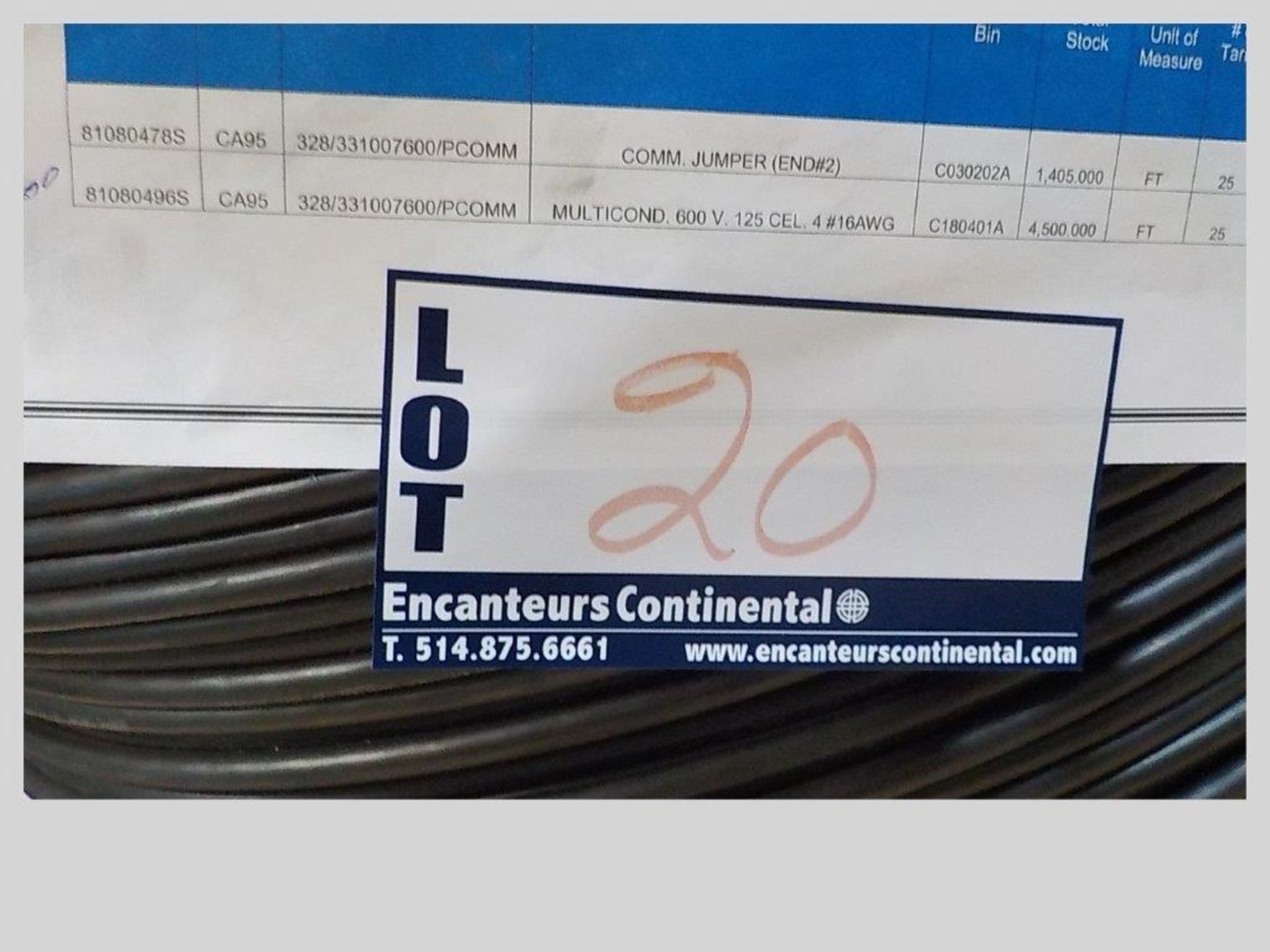 lot: wire / fils: multiconductor, 600V, 125 cel, 4 # 16 AWG (4,500') - Image 2 of 2