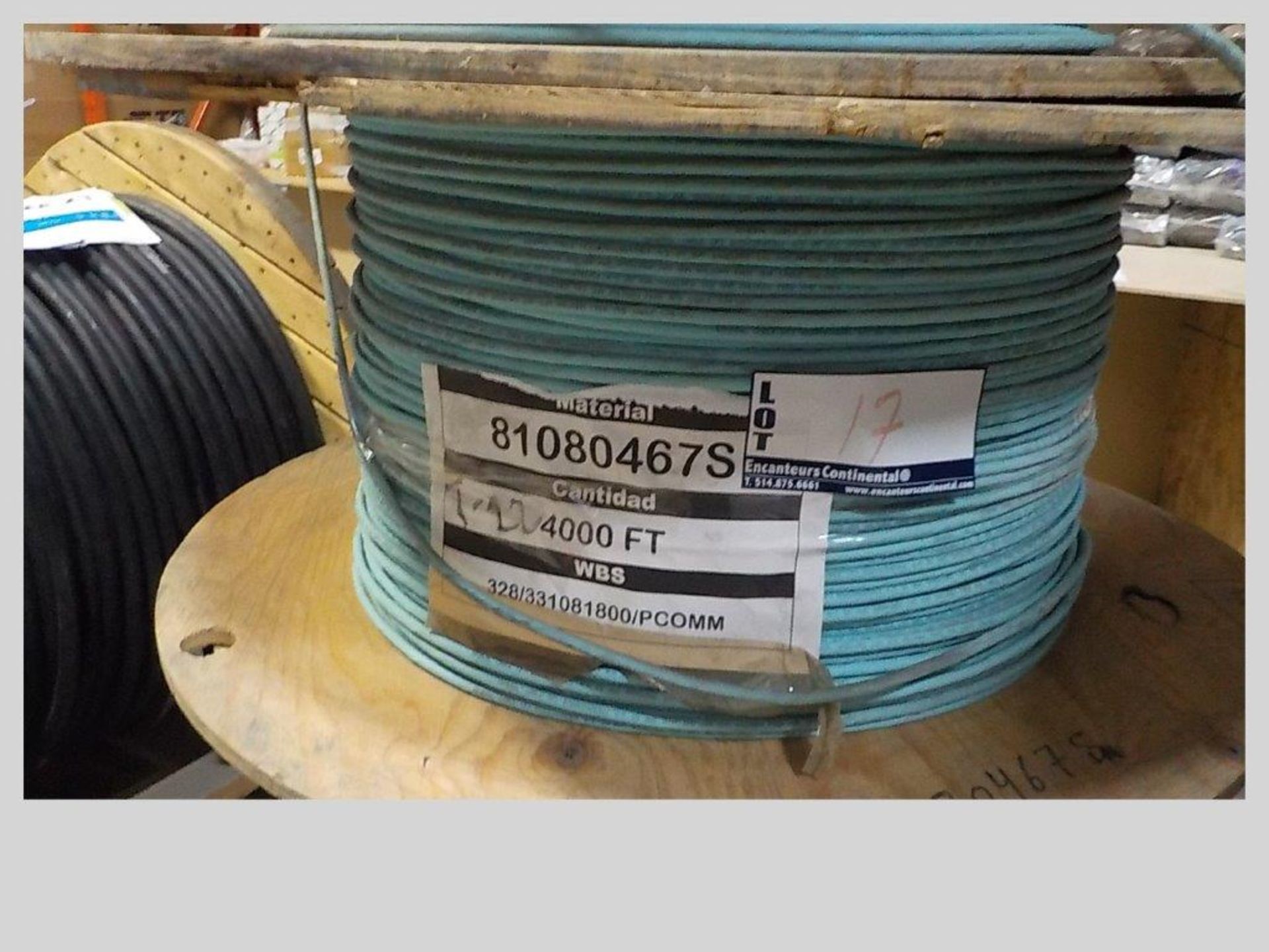 lot: wire / fils: # 4/C, 20 AWG, 1000V, BS, 120 ohm (4,000')