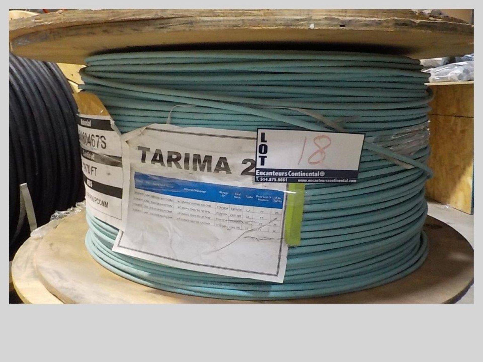 lot: wire / fils: # 4/C, 20 AWG, 1000V, BS, 120 ohm (4,970')