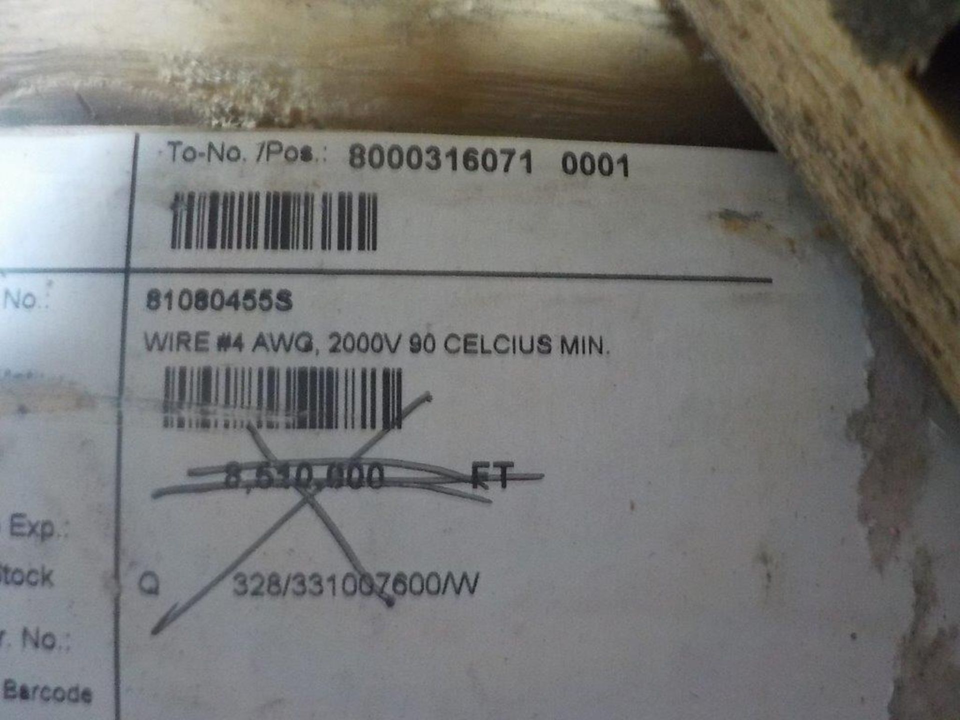 lot: wire / fils: # 4 AWG, 2000V, 90 celcius min. (5,324') - Image 2 of 2