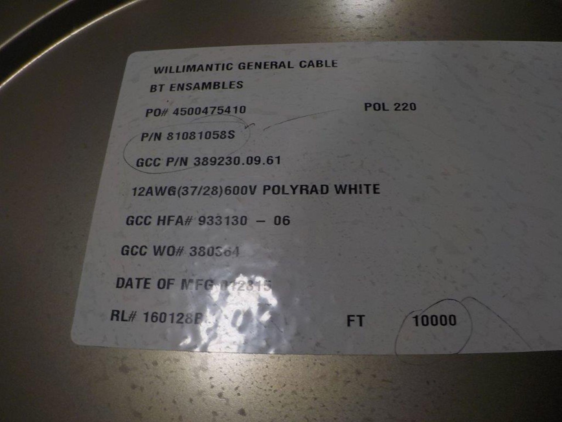 lot: wire / fils: # 12 AWG, 37/28, 600V (10,000') - Image 2 of 2