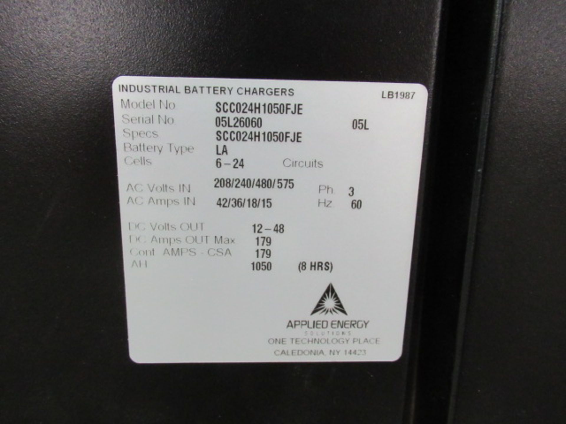 chargeur-batterie / battery charger: 24V, 140A, 208/600V - Image 2 of 2