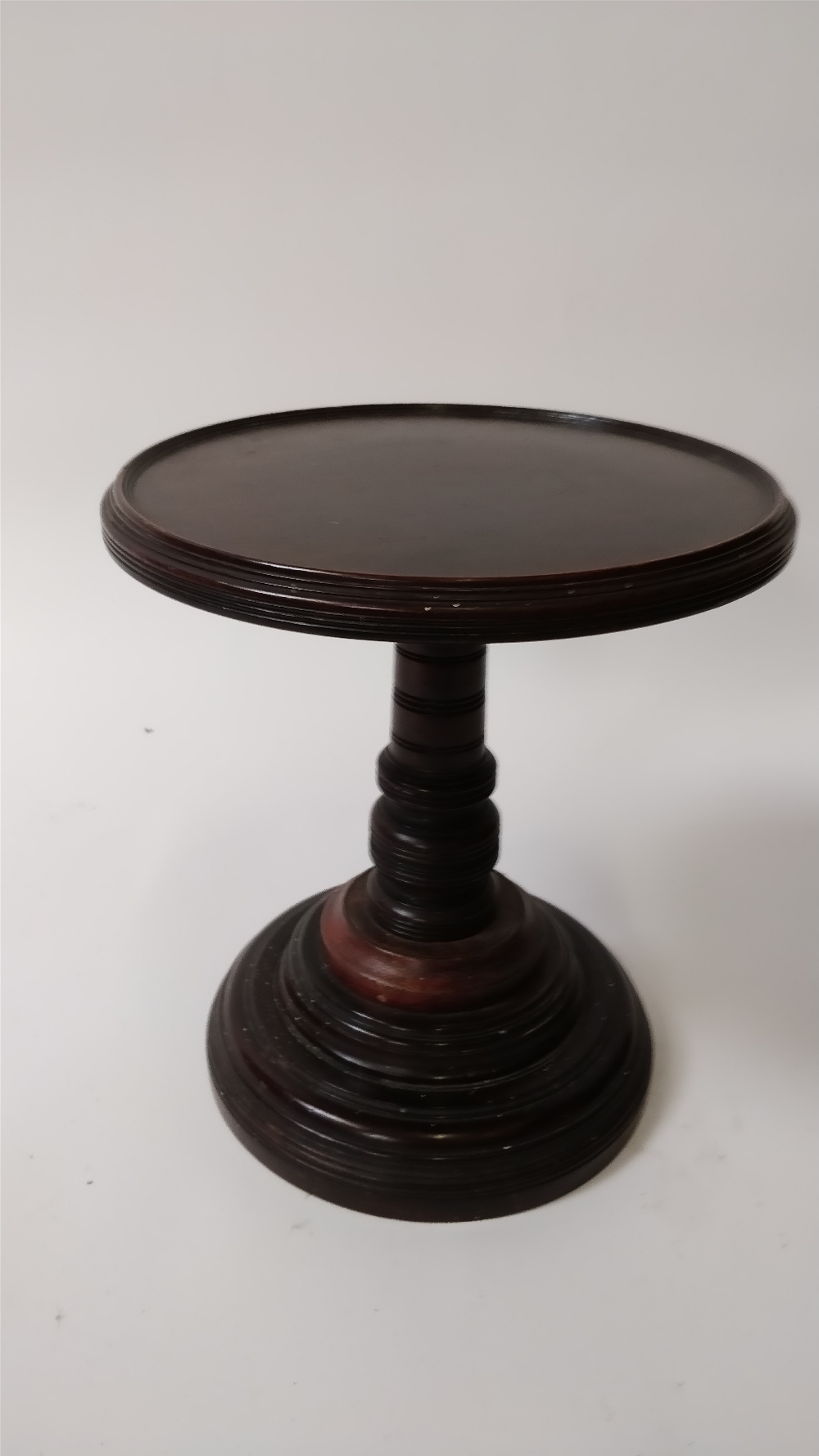 A Victorian mahogany adjustable table stand, with a turned stem and base, 32cm high - Image 2 of 2