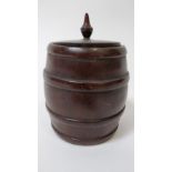 A 20th century turned biscuit barrel, 12cm high