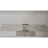 A teachers set slide rule by Blundell, along with a pupils 6 inch example