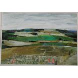 A modern oil on board entitled View from the Downs" by Ian Gordon 34cm x 48cm"