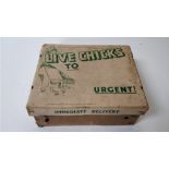 An original 1940's advertising/postal box Live chicks to...... urgent""