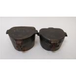 Two late 19th century/early 20th century bronze dentist's moulds/dentures, one stamped PLUCKNETT